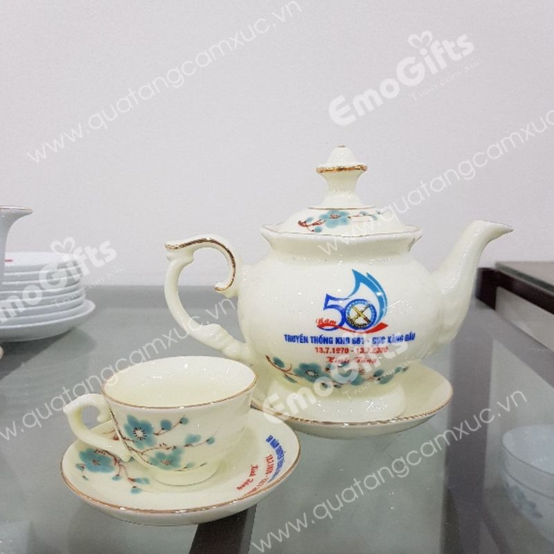 Bộ ấm chén Bát Tràng 
